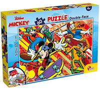 Lisciani - Disney Mickey Mouse - DF Plus Puzzle with 60 Pieces - 3+ Years | Double-Sided Children's Puzzle - Colourful Scene with Thick Pieces - Back to Colour and Decorate - Finished Size 50 x 35 cm