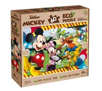 Lisciani - Disney Mickey Mouse - Eco Puzzle with 60 Pieces - 4+ Years | Sustainable Double-Sided Puzzle - Uncoated Paper without Plastic - Assemble, Then Colour the Back - Finished Size 70 x 50 cm