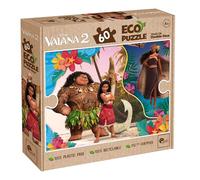 Lisciani - Disney Moana 2 - Double-Sided Floor Puzzle 60 Pieces - 4+ Years | Sustainable Giant Puzzle - Oceania Scene with Back to Colour - 100% Recyclable Card - Finished Floor Size 70 x 50 cm