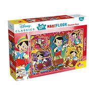 Lisciani - Disney Pinocchio - Maxi Floor Puzzle with 108 Pieces - 4+ Years | Double-Sided Puzzle - Scene from the Classic with a Big Picture to Colour on the Back - Sturdy Pieces - Size 70 x 50 cm