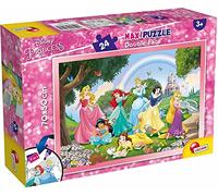 Lisciani - Disney Princess - 2 in 1 Maxi Floor Puzzle 24 Pieces - 3+ Years | Double-Sided Floor Puzzle - Large Pieces with Back to Colour - Orientation and Building - Finished Floor Size 70 x 50 cm
