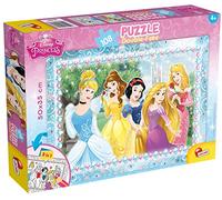 Lisciani - Disney Princess - 2 in 1 Puzzle with 108 Pieces - 4+ Years | Double-Sided Children's Puzzle - Cinderella, Belle and Snow White Together - Back to Colour - 4 Pens, Size 50 x 35 cm