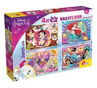 Lisciani - Disney Princess - MaxiFloor Set of 4 Jigsaw Puzzles - 4+ Years | Double-Sided 2 in 1 Puzzles - Back to Colour on Each Puzzle - Thick Pieces, Four Pictures - 4 x 48 Pieces, 35 x 25 cm