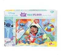 Lisciani - DISNEY LILO & STITCH MaxiFloor Jigsaw Puzzle - 150 Pieces - For Children 6 years and older - 50x70 cm - Large Puzzle Tropical Exploration with Lilo and Stitch - Develops Thinking Ability