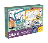Lisciani - Disney Stitch - Drawing School with 4 Wipe Boards - 5+ Years | Colouring and Drawing Set - Exercise Book, 4 Scented Felt Tips and Eraser Pen - Learn to Draw and Write Step by Step