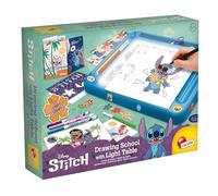 Lisciani - Disney Stitch - Drawing School with A4 Light Table - 5+ Years | Tracing Craft Set - Stencils, Stickers, Scented Felt Tips and Scissors - Learn to Draw Stitch Step by Step - Lit Board
