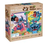 Lisciani - DISNEY STITCH Puzzle - 60 Piece Double Sided Puzzle for Children from 4 years - Colouring Back - Format 50x70 cm - Manual Stitch Activity - 100% Recyclable - Birthday Gift Idea