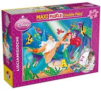 Lisciani - Disney The Little Mermaid - Floor Puzzle 108 Pieces - 4+ Years | Illustrated Maxi Floor Puzzle - Underwater Scene with Back to Colour - Double-Sided - Finished Floor Size 70 x 50 cm