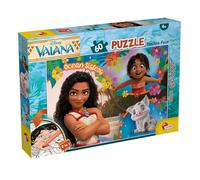 Lisciani - Disney Vaiana - Educational Puzzle for Children 4+ - 60 Pieces - Double-Sided Puzzle with Coloring on the Back - Size 50 x 35 cm - Disney Creative Activity - Fine Motor Skills