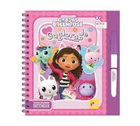 Lisciani - GABBY'S DOLLHOUSE WATER COLOURING BOOK - 12-Page Reusable Activity Book with Water Pen - For Children Age 3+ - Mess-Free Colouring Fun with Gabby - Great Gift for Creative Toddlers