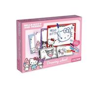 Lisciani - Hello Kitty and Friends Drawing School for Children 4 Years and Up - Creative Set with 4 Reusable Erasable Slates - Scented Pens and Activity Book - Girl Educational Toy