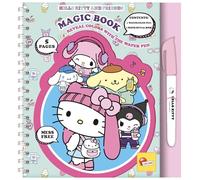 Lisciani - HELLO KITTY AND FRIENDS - Reusable Magic Water Book For Kids Ages 3+ - Educational Toy With 12 Pages And Water Pen - Creative Activity Book Without Mess
