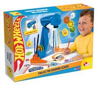 Lisciani - Hot Wheels - Drawing School with LED Projector - 5+ Years | Creative Drawing Set - Projector, 4 Discs, Felt Tips, Stickers and 16 Sheets - Trace and Colour the Hot Wheels Cars Yourself