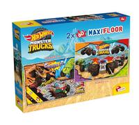 Lisciani - Hot Wheels Monster Trucks - 2 MaxiFloor Puzzles - 4+ Years | Double-Sided Puzzles - Monster Trucks with Backs to Colour - Double Challenge - 2 x 60 Pieces, 50 x 35 cm per Puzzle