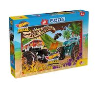 Lisciani - Hot Wheels Monster Trucks - 60 Piece Jigsaw Puzzle - 4+ Years | Action Children's Puzzle - Scene with Daring Stunts and Speed - Build the Picture Step by Step - Finished Size 50 x 35 cm