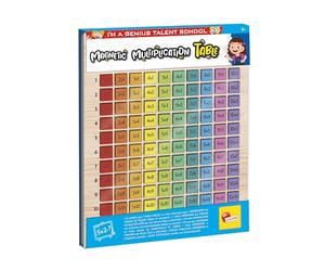 Lisciani - I'm a Genius - Magnetic Wooden Multiplication Table - 6+ Years | Educational Wooden Board - Magnetic Pieces and Stand - Learn the Times Tables Independently - Check the Answer Instantly