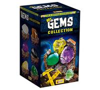 Lisciani - I'm a Genius - My Gem Collection Excavation Kit - 7+ Years | Excavation Set - Block, Tools, Necklace, Jewellery Box and Manual - Discover Geology - 12 Gems to Collect, Random Model