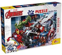 Lisciani - Marvel Avengers - DF Plus Puzzle with 108 Pieces - 6+ Years | Double-Sided Floor Puzzle - Superheroes to Assemble and Then Decorate - Large and Thick Pieces - Finished Size 70 x 50 cm