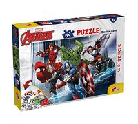 Lisciani - Marvel Avengers - Double-Sided Puzzle with 60 Pieces - 4+ Years | 2 in 1 Puzzle - Iron Man, Captain America and Hulk with Back to Colour - Thick Sturdy Card - Finished Size 50 x 35 cm