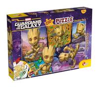 Lisciani - Marvel Groot - Double-Sided Jigsaw Puzzle 250 Pieces - 7+ Years | Detailed 2 in 1 Puzzle - Scene with the Character and Back to Colour - Thick Sturdy Card - Finished Size 50 x 35 cm