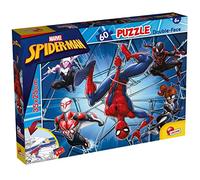 Lisciani - Marvel Spider-Man - M-Plus Puzzle with 60 Pieces - 4+ Years | Double-Sided Children's Puzzle - Action Scene with Back to Colour - Handy Size for the Table - Finished Size 35 x 25 cm