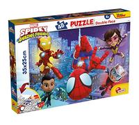 Lisciani - Marvel Spidey - Double-Sided Puzzle with 48 Pieces - 3+ Years | M-Plus Children's Puzzle - Scene from the Series with Back to Colour - Clear Pieces for Small Hands - Size 35 x 25 cm