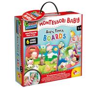 Lisciani - MONTESSORI BABY Soft Touch Boards - Montessori Activities For Babies From 1 Year - Educational Activity Tables with Fun Building Blocks - To Hang Up - Logical and Fine Motor Skills