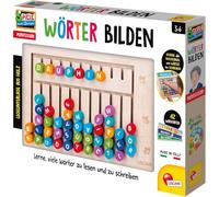 Lisciani - Montessori Schafft Words - Wooden Letters Educational Game with 42 Flashcards and Board - Montessori Educational Game from 3 Years - ABC Preschool - Educational Toy Letters Wood