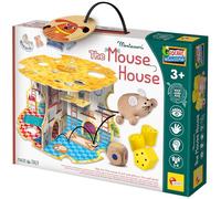 Lisciani - Montessori Wood - The Mouse House with 3D Track - 3+ Years | Educational Wooden Toy - Little Mouse and Track in Three Dimensions - Learn Numbers and Geometric Shapes - Independent Play