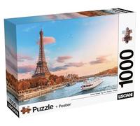 Lisciani - Paris Eiffel Tower 1000 Piece Super Shine Jigsaw Puzzle for Adults 14 and Above - Poster Included Glossy Print - Interlocking Pieces 50x35 cm and Poster 70x50 cm