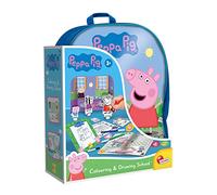 Lisciani - PEPPA PIG COLOURING AND DRAWING SCHOOL - For Children Aged 3 and Up - Includes Backpack, Markers, Workbook, Stickers, Write-and-Erase Board - Educational Toy