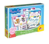 Lisciani - Peppa Pig - Drawing School with 4 Boards and Notebook - 3+ Years | Creative Set - Wipe-Clean Boards, 32-Page Notebook, Marker and Felt Tips - Learn to Draw Peppa Pig Step by Step at Home