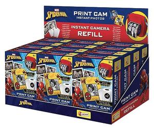 Lisciani - Spare Parts for Spider-Man Print CAM - Instant Camera - Hi-Tech Educational - 120 Photos - Paper Rolls - Frames - Collection - From 5 years
