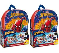 Lisciani - SPIDER MAN Super Game - Backpack with Games for Children aged 6 and over - Including Card Game and Board Game - SPIDER MAN Educational Games - 2+ players - Birthday Gift Idea (Pack of 2)