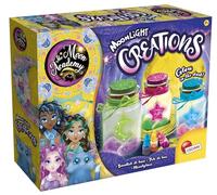 Lisciani - THE MOON ACADEMY MOONLIGHT CREATIONS - Glow-in-the-Dark Crafting Kit - For Kids Aged 6 and Up - Make Your Own Moon and Star Jars - Includes Jars, Dyes, Cotton, Glow-in-the-Dark Charm