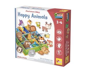 Liscianigiochi 92772 Montessori Baby Notice Board Happy Animals-Educational Game for Children from 2 years-92772, Multicolor