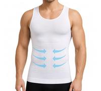 LISEJE Men's Compression Shirt, Slim Fit Tank Top for Gym & Workout Fitness, White, XL