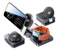 LISEN 15W for iPhone 17 Pro Max Apple Qi2 Wireless Charging Station 3 in 1 Magsafe Charger Stand Wireless Charger Magnetic Mag Safe Charging Dock Pad for iPhone 16 15 Pro 14 13 12 iWatch 10 Airpods