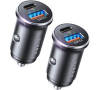 LISEN 2 Pack Car Charger USB C 54W+54W [USBC 36W+USBA 18W] PD3.0 12V USB Socket [All Metal] Cigarette Lighter USB Car Charger Adapter for iPhone 17 Pro Max Air 16 Samsung iPad