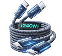 LISEN 240W USB C to USB C Cable 2-Pack, 2m USB C Charger Cable Fast Charger | Nylon Type C Charger Cable Fast Charging for iPhone 17 16 15 Pro Max, MacBook Pro/Air, iPad Pro, Samsung Galaxy S25 S24