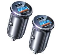 LISEN 2Pack Car Phone Charger USB C Car Charger 54W+54W [USBC 36W+USBA 18W] PD3.0 12V USB Socket Fast Charge [Metal] Cigarette Lighter USB Car Charger Adapter for iPhone 16 Pro Max Samsung iPad Pro