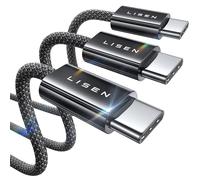 LISEN 3-Pack USB C Charger Cable 2M+2M+2M, 60W USB C to USB C, iPhone 17 Charger for iPhone 15 Pro Max, iPad Air/Pro 2024, iPad Mini, MacBook, Samsung S25 S24, Google, Pixel