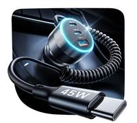 LISEN 4 in 1 Car Charger Fast Charge 12V Car USB Cigarette Lighter Adapter