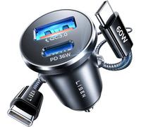 LISEN 54W Mini Car Phone Charger USB C Fast Charge PD/PPS/QC3.0 12V Adapter