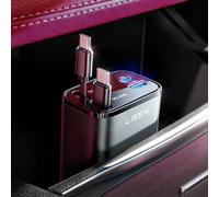 LISEN 84W Fast Charge Car Phone Charger USB C Retractable Cable (2×80cm) | 12V Car USB Cigarette Lighter Adapter Socket for iPhone 18 17 Pro Max Samsung, Military-grade Metal, Car Accessories Gadgets