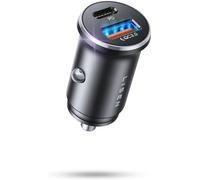 LISEN Car Charger, 69W Cigarette Lighter USB Charger [All Metal & Smallest] Car USB Socket 12/24V Adapter USB C Car Phone Charger Fast Charge