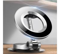 LISEN Car Phone Holder, Magsafe Car Mount [24 Permanent Magnets] Cars Accessories for Slim Portable Dashboard Ultra Thin Sat Nav for GPS SAT NAV with Metal Ring-Silver
