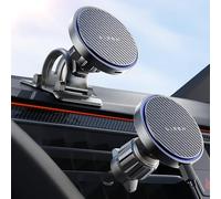 LISEN for Wireless Magsafe Car Mount Charger [15W Top Charge] Car Phone Holder Wireless Charger for iPhone 17 Pro Max Magnetic Phone Holder Cars for iPhone 17 Pro Max Air 16 15 14,Fiber Black