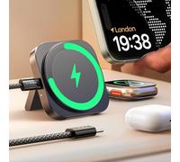 LISEN Magsafe Wireless Charger Stand for iPhone 17 Pro Max Apple Watch Magnetic Mag Safecharger Pad Travel 3 in 1 Charging Station Dock Mini Bedroom Accessories for iPhone 16 Pro 15 14 13 12 iWatch 10