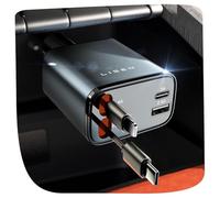 LISEN Retractable Car Charger Adapter 69W Cigarette Lighter USB Car Phone Charger Car Accessories Gifts for Women Men-Mothers Birth Day Gifts for Mum-12V USB Socket for iPhone 16e 15 Samsung S25 Ultra